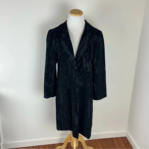 Eileen Fisher Black Textured Coat Jacket Size M - Picture 3 of 7